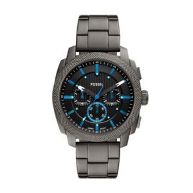 Picture of Mens Machine Chronograph Gunmetal Stainless Steel Watch Black Dial