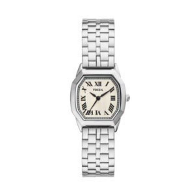 Picture of Ladies Harlow Silver-Tone Stainless Steel Octagon Watch Cream Dial
