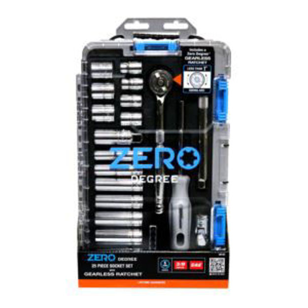 Picture of Zero Degree 25-Piece SAE Socket Set with Gearless Ratchet