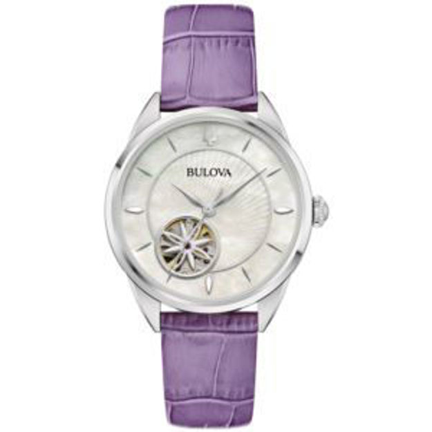Picture of Ladies Sutton Silver & Lavender Leather Strap Watch MOP Dial