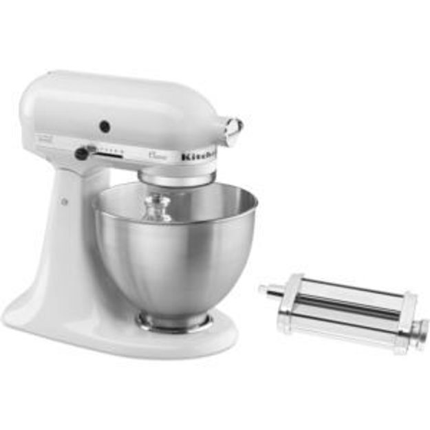 Picture of 10-Speed Tilt-Head Stand Mixer in White with Pasta Sheet Roller Attachment