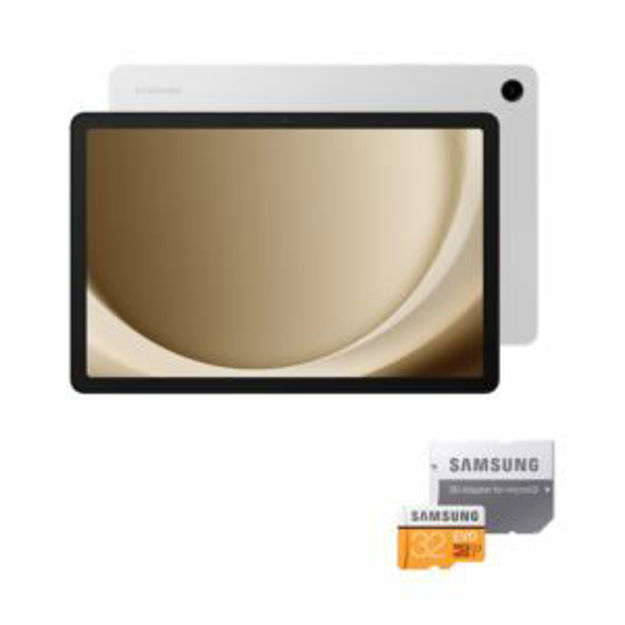 Picture of 11" Galaxy Tab A9+ 8GB RAM 128GB Silver w/ 64GB EVO Plus Micro SD Card