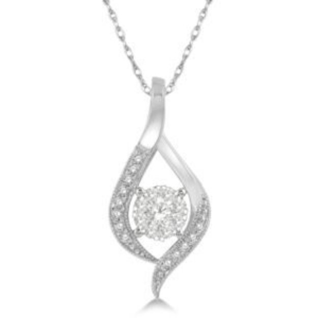 Picture of 14k White Gold .20twt Diamond Pendant Necklace