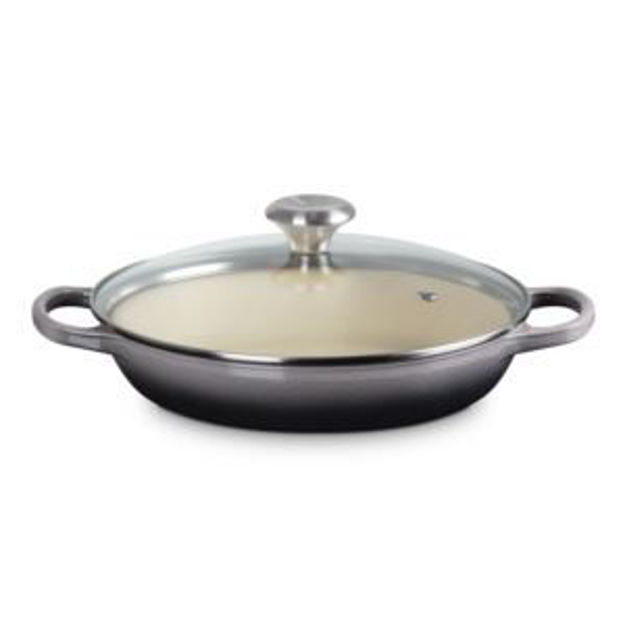 Picture of 2.25qt Signature Cast Iron Braiser w/ Glass Lid Oyster