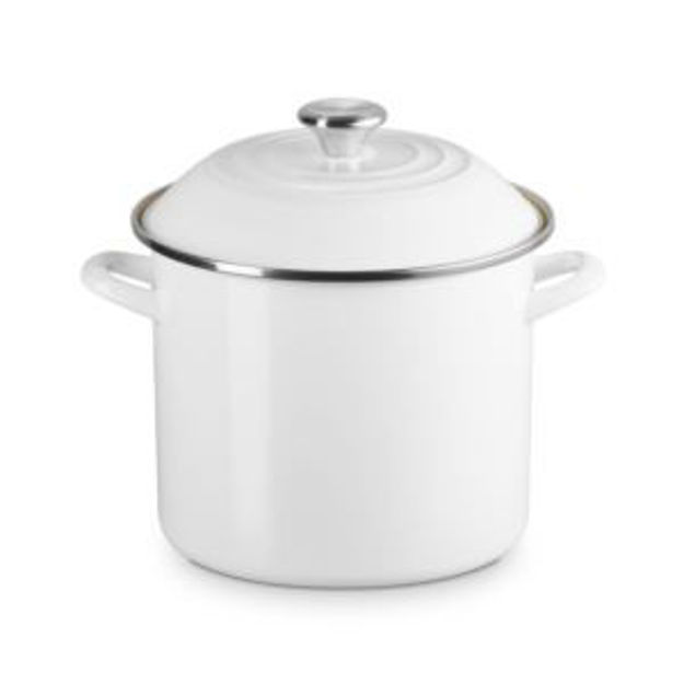 Picture of 10qt Enamel on Steel Covered Stockpot White