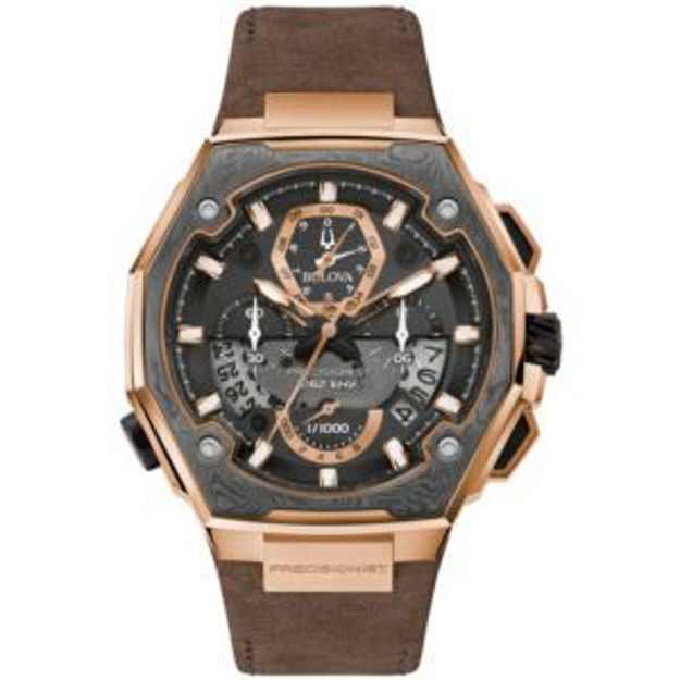 Picture of Men's Series X SE Precisionist Chronograph Brown Leather Strap Watch Black Dial