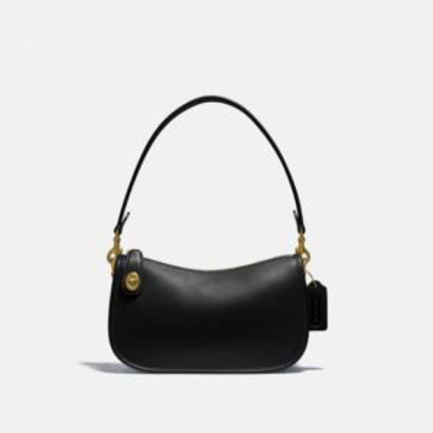 Picture of Glovetanned Leather Swinger Bag - Black