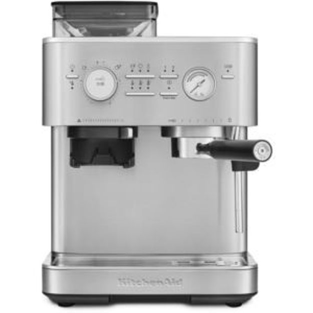 Picture of Semi Automatic Espresso Machine with Burr Grinder in Brushed Stainless Steel