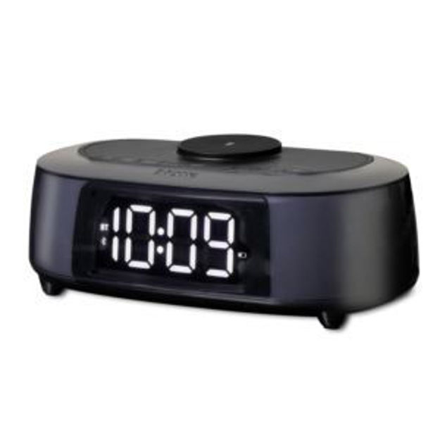 Picture of Bluetooth Color Changing Alarm Clock Radio w/ Qi and USB Charging