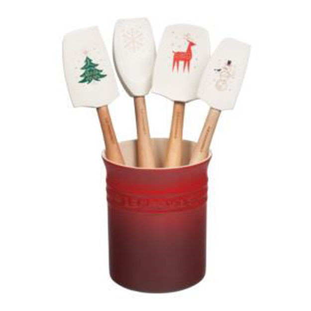 Picture of Noel Collection 5pc Utensil Set w/ Crock Red
