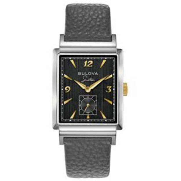 Picture of Mens My Way Vintage Gray & Silver Leather Watch Black Dial