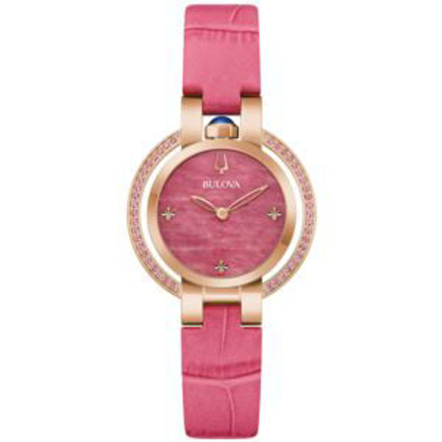Picture of Ladies' Rubaiyat Four Season Pink Leather Strap Watch Pink Rhodonite Dial