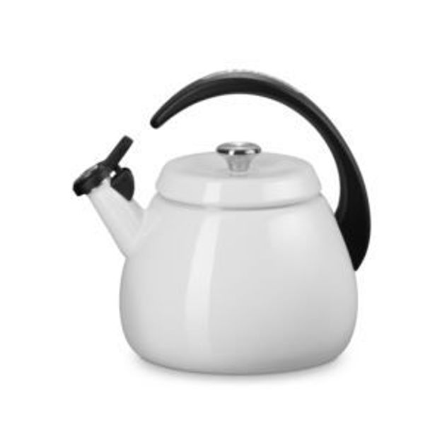 Picture of 2.2qt Enamel on Steel Cloche Kettle White