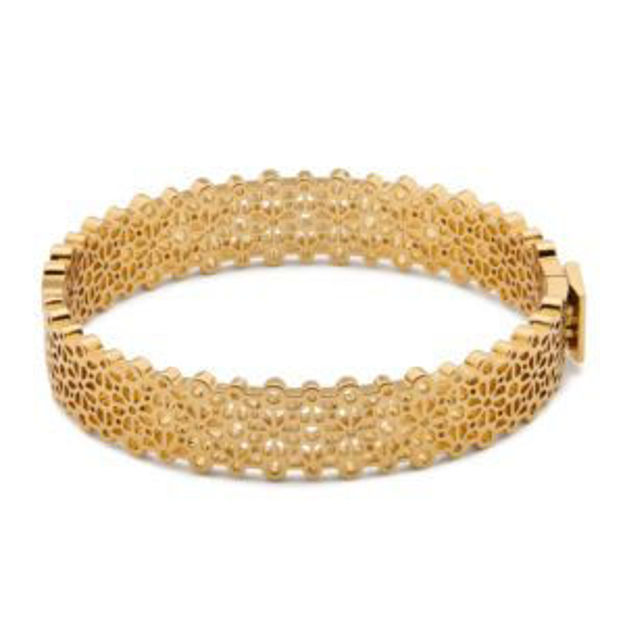 Picture of Spade Flower Lace Thin Bangle - Gold