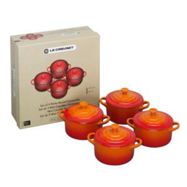 Picture of 8oz Mini Cocottes Set with Cookbook - 4pk Flame
