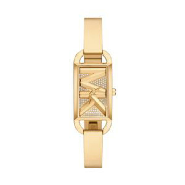 Picture of Ladies Mini Empire Pave Gold-Tone Stainless Steel Bangle Watch Logo Dial