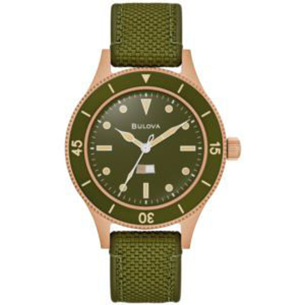 Picture of Men's MIL SHIPS Automatic Army Green CORDURA + HNBR Strap Watch Army Green Dial
