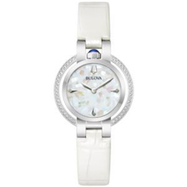 Picture of Ladies Rubaiyat Winter White Leather Strap Watch White MOP Dial