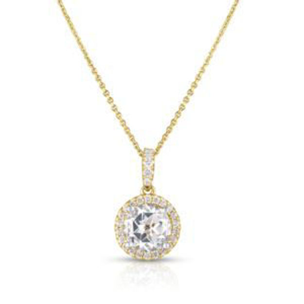 Picture of 14k Yellow Gold White Topaz and Diamond Necklace
