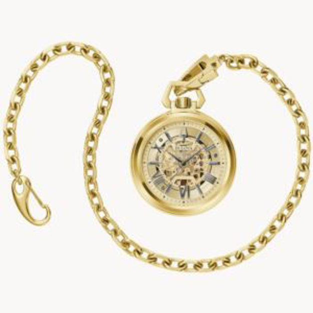 Picture of Sutton Gold-Tone Stainless Steel Automatic Pocket Watch Gold Dial