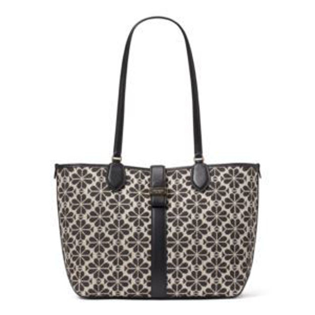Picture of Spade Flower Jacquard Medium Open Tote - Sand Multi