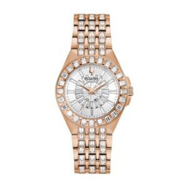 Picture of Ladies' Phantom Crystal Rose Gold-Tone Stainless Steel Watch Silver White Dial
