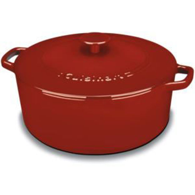 Picture of Chefs Classic Enameled Cast Iron 7 Qt. Round Covered Casserole in Cardinal Red