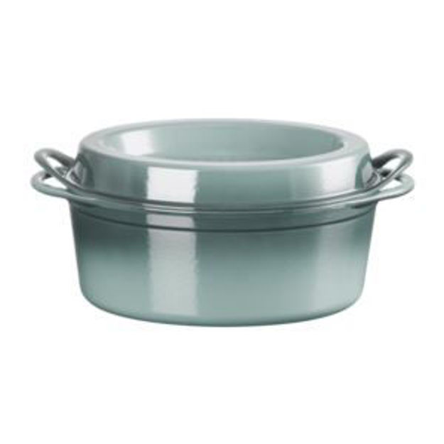 Picture of 7.75qt Traditional Cast Iron Oval Doufeu Sea Salt