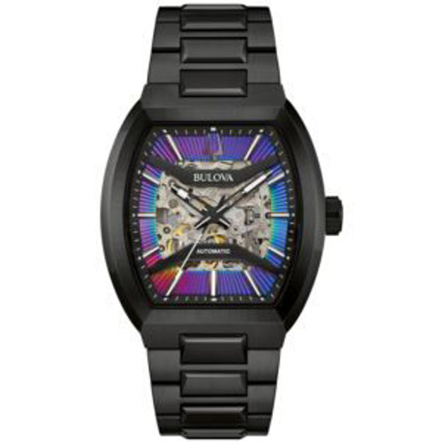 Picture of Men's Maquina Automatic Black-Tone Stainless Steel Watch Rainbow Dial