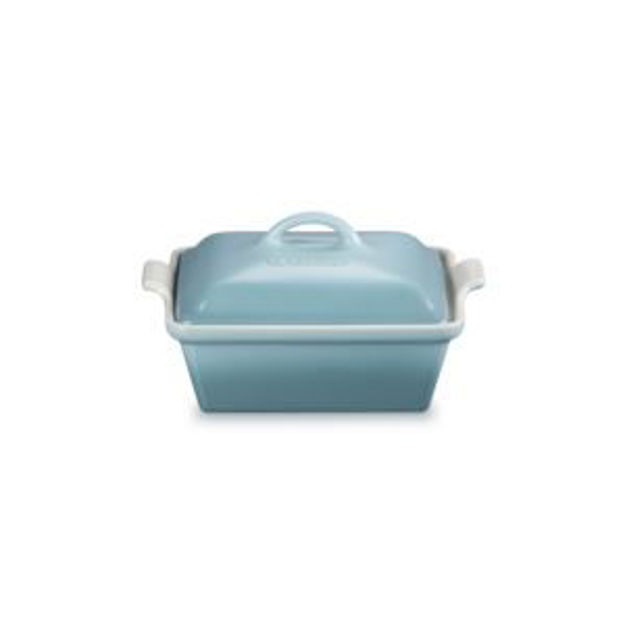 Picture of 2.5qt Heritage Stoneware Covered Square Casserole Sea Salt