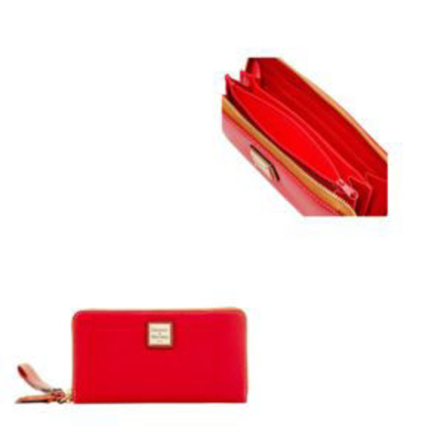 Picture of Pebble Grain Large Zip Around Wristlet