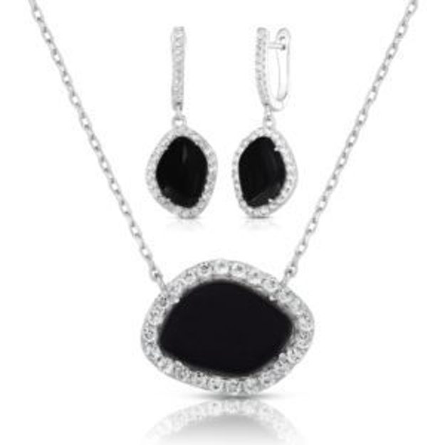 Picture of Black Onyx Earring & Necklace Set