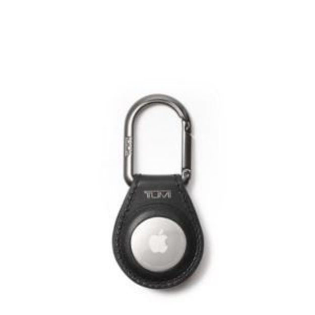 Picture of Travel Access. Circular Tag Case- Black/Gunmetal Leather