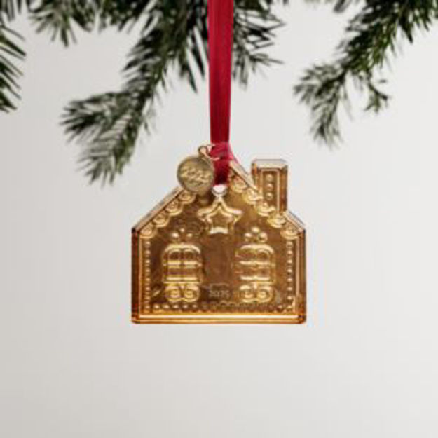 Picture of 2025 Annual Holiday Ornament Gingerbred House 21K Gold
