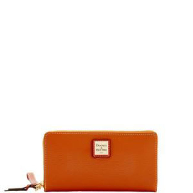 Picture of Pebble Grain Large Zip Around Wristlet