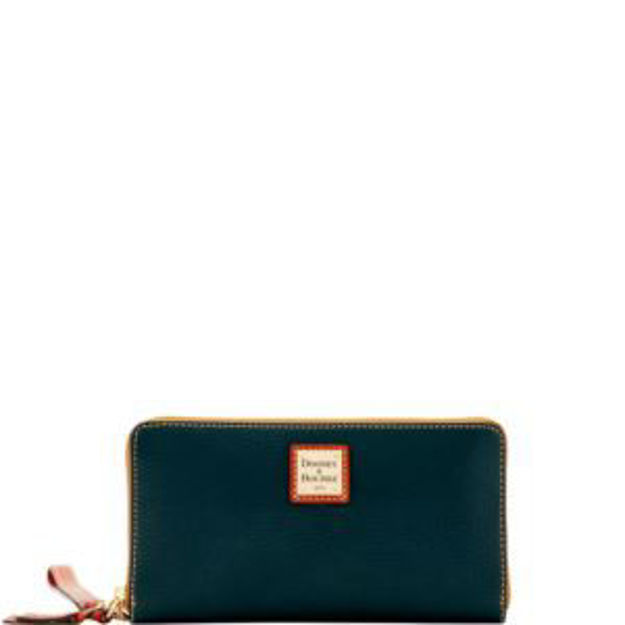Picture of Pebble Grain Large Zip Around Wristlet