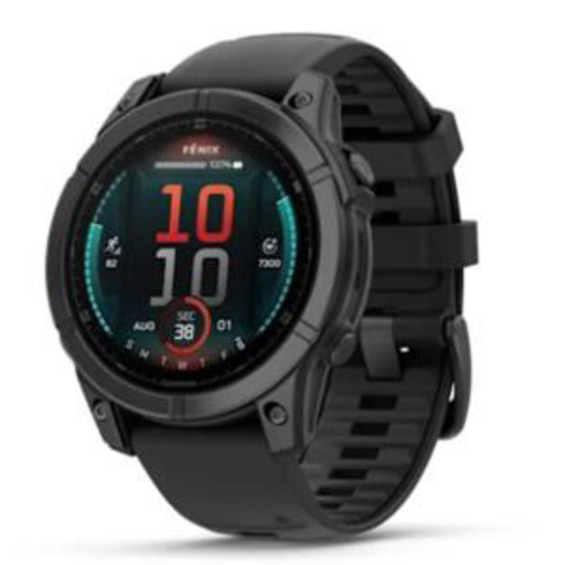 Picture of fenix E - 47 mm, AMOLED - Slate Gray Steel with Black Silicone Band