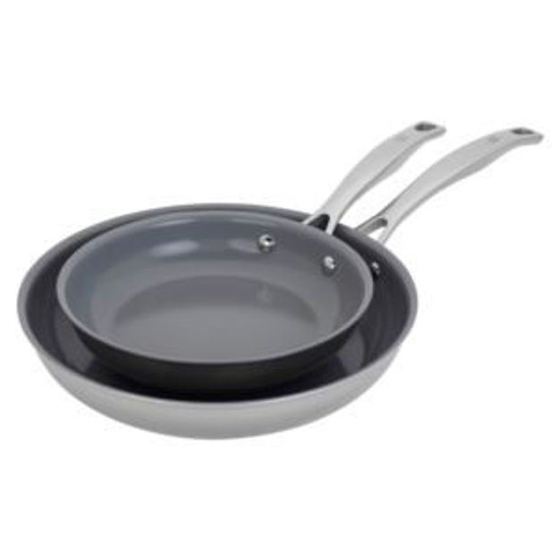 Picture of CLAD H3 2pc Stainless Steel Ceramic Nonstick Frypans