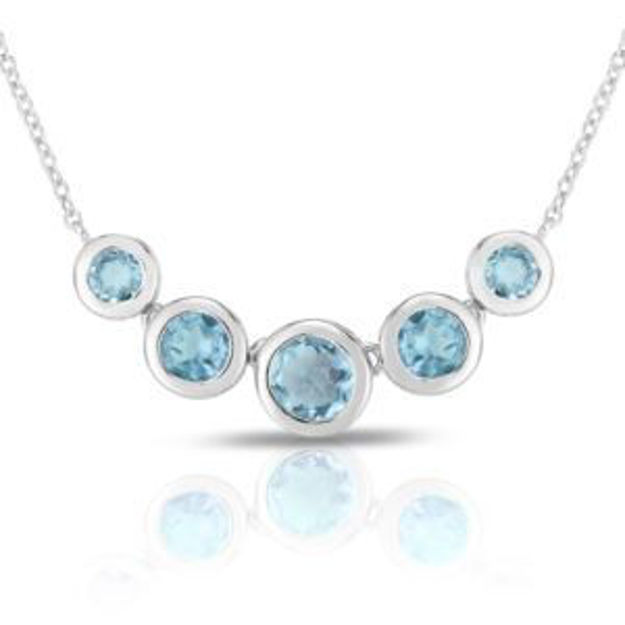Picture of 5 Blue Topaz Sterling Silver Necklace