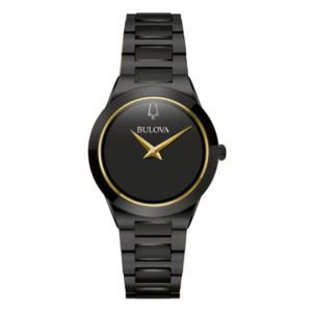 Picture of Ladies Millennia Black Ion-Plated Stainless Steel Watch Black Dial