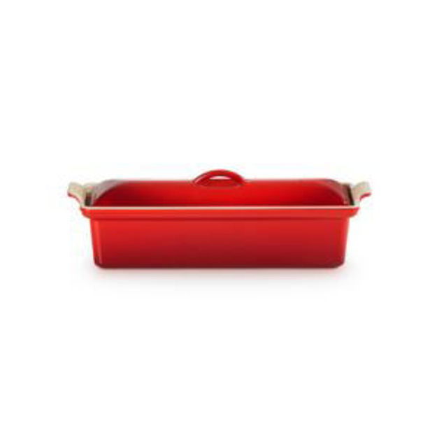 Picture of 2qt Traditional Cast Iron Rectangular Pate Terrine Cerise