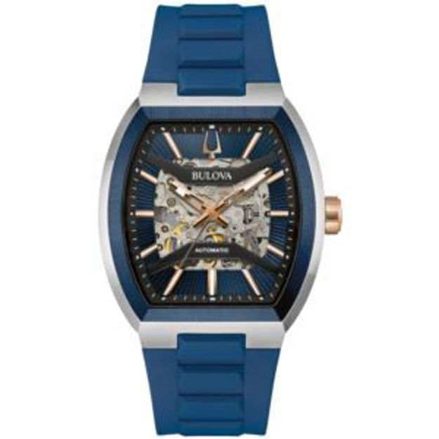 Picture of Mens Maquina Automatic Blue HNBR Rubber Strap Watch Blue Dial