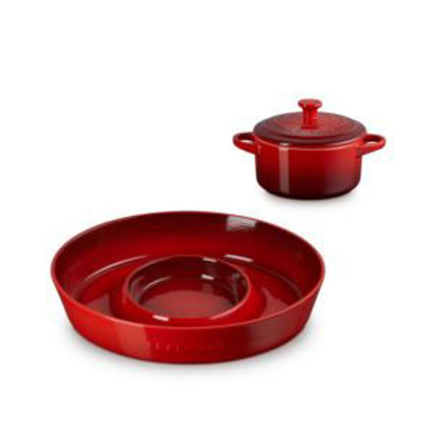 Picture of Chip & Dip Platter w/ 24oz Round Cocotte Cerise