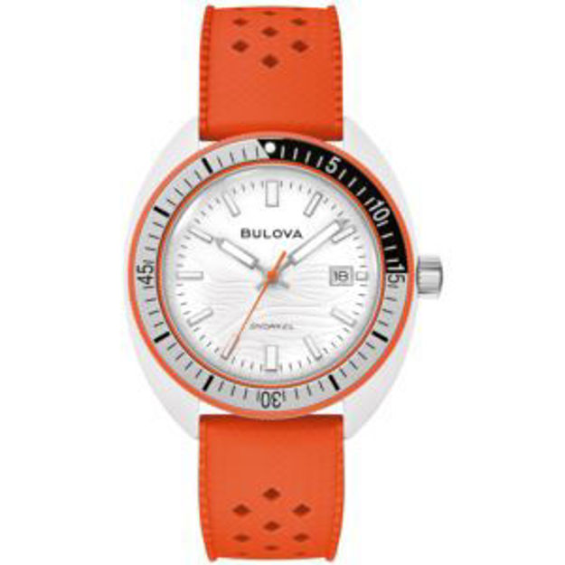 Picture of Mens Snorkel Clownfish Orange HNBR Rubber Strap Watch White Dial