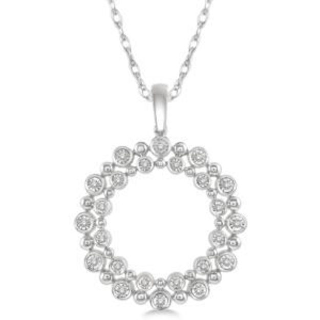 Picture of Twin Halo .15twt Diamond & White Gold Necklace