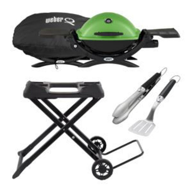 Picture of KIT Q1200 Gas Grill +2pc Tools/Cart/Cover-Green
