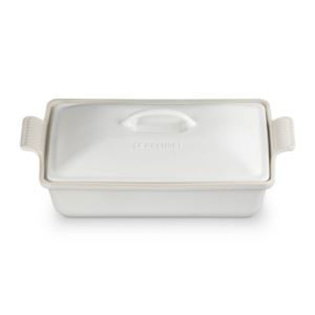 Picture of 4qt Heritage Stoneware Covered Rectangular Casserole Matte White