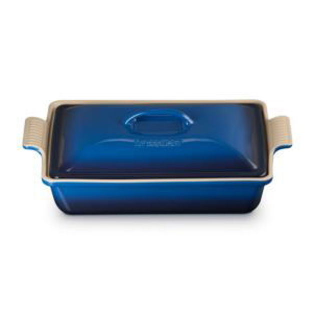 Picture of 4qt Heritage Stoneware Covered Rectangular Casserole Lapis