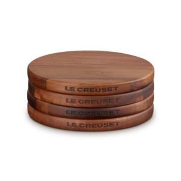 Picture of 4pc Gourmand Collection Petite Magnetic Wooden Trivet Set