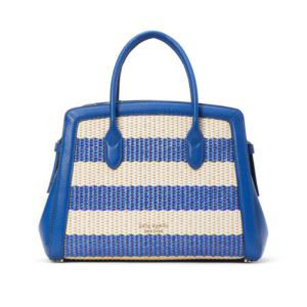Picture of Knott Striped Woven Medium Satchel -  Classic Blue Multi